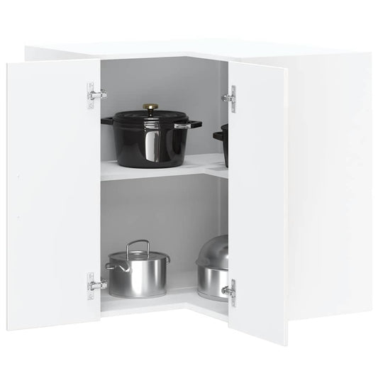 Pensile da Cucina ad Angolo Kalmar Bianco Lucido in Truciolato | homemem39