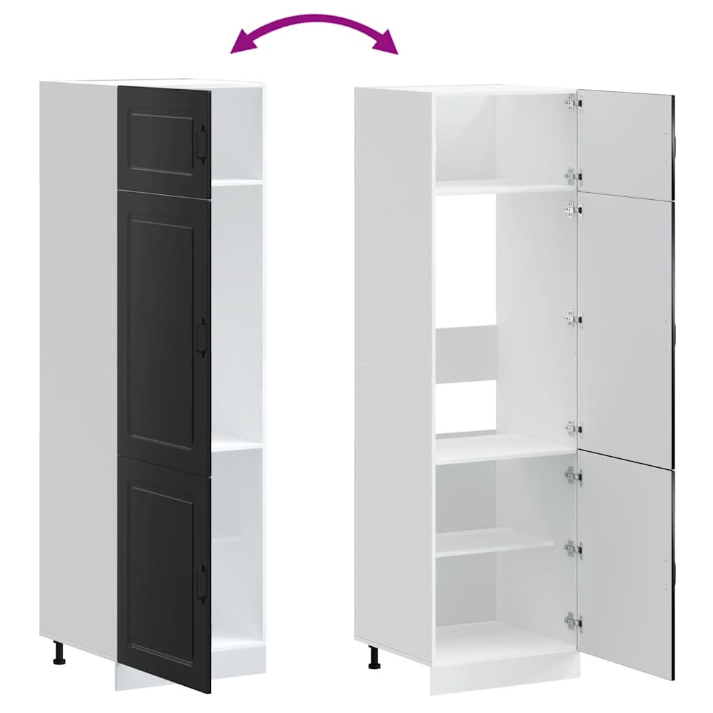 Armadio da Cucina Kalmar Nero in Legno Multistrato | homemem39