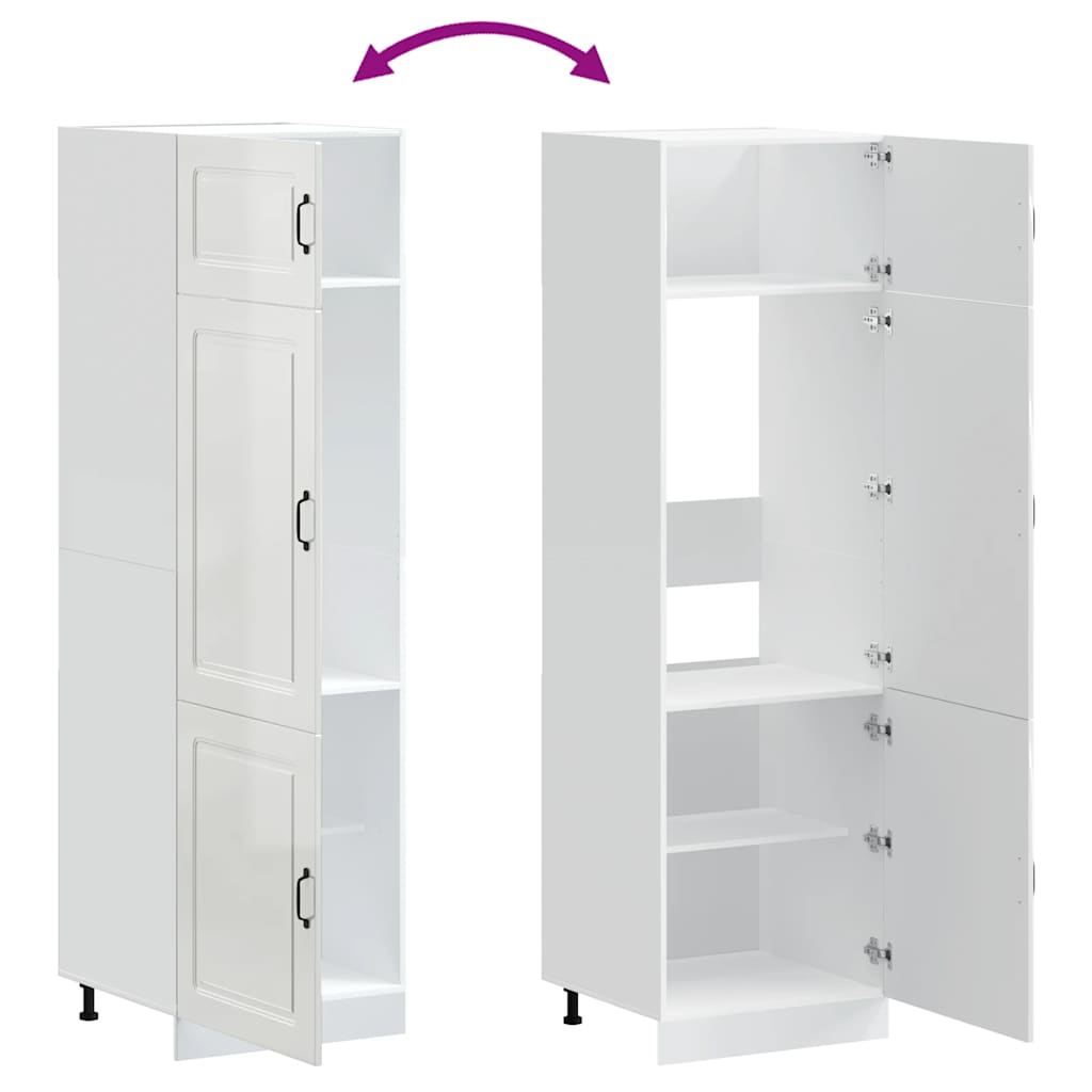Armadio da Cucina Kalmar Bianco Lucido in Legno Multistrato | homemem39