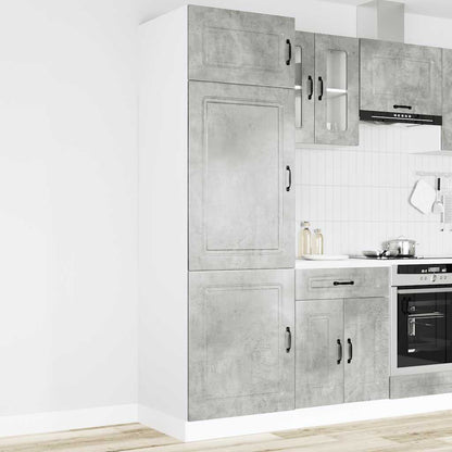 Armadio da Cucina Kalmar Grigio Cemento in Legno Multistrato | homemem39
