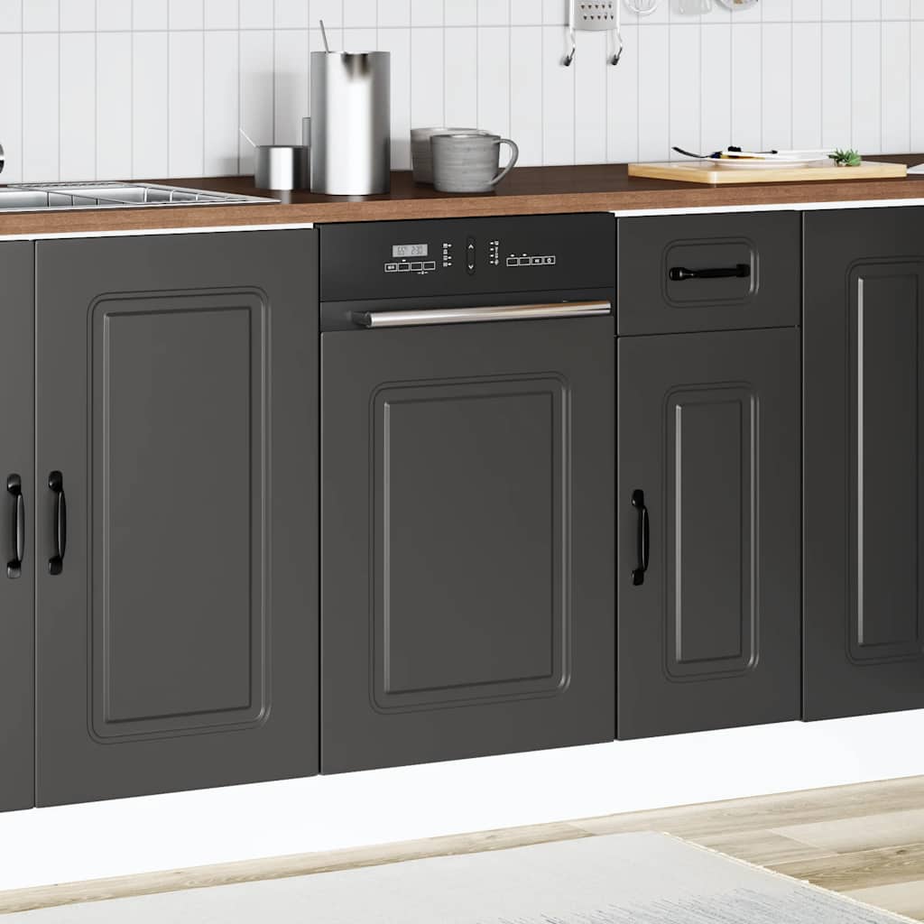 Pannello Lavastoviglie Kalmar Nero 45x1,5x67 cm in Truciolato - homemem39