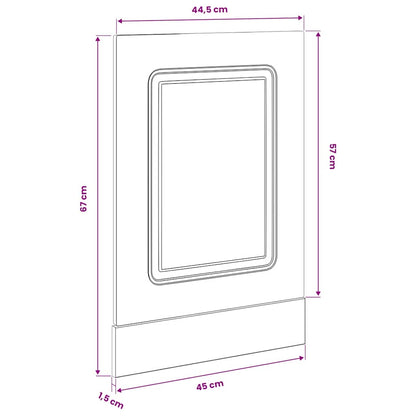 Pannello Lavastoviglie Kalmar Grigio Cemento 45x1,5x57 cm | homemem39