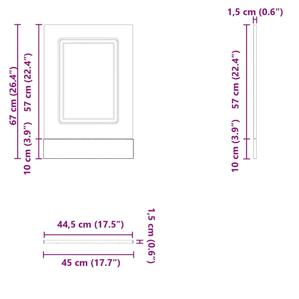Pannello Lavastoviglie Kalmar Rovere Marrone 45x1,5x67 cm - homemem39