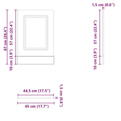Pannello Lavastoviglie Kalmar Rovere Marrone 45x1,5x67 cm - homemem39