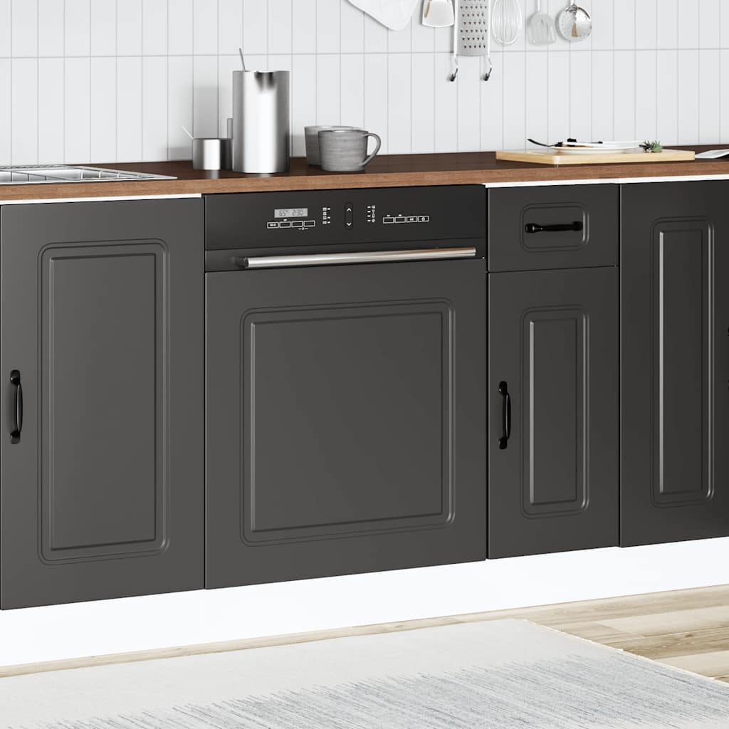 Pannello Lavastoviglie Kalmar Nero 60x1,5x67 cm in Truciolato - homemem39