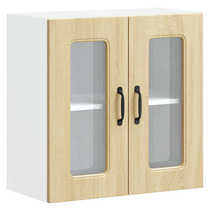 Pensile da Cucina con Porta in Vetro Kalmar Rovere Sonoma - homemem39