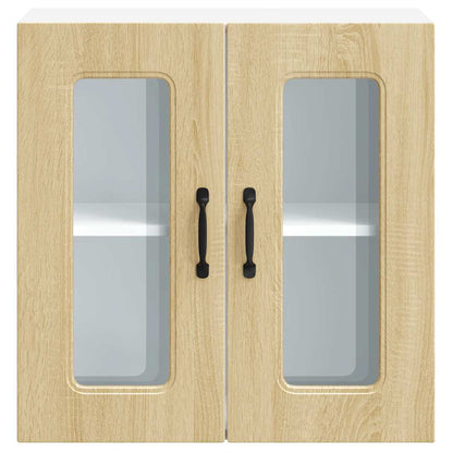 Pensile da Cucina con Porta in Vetro Kalmar Rovere Sonoma - homemem39