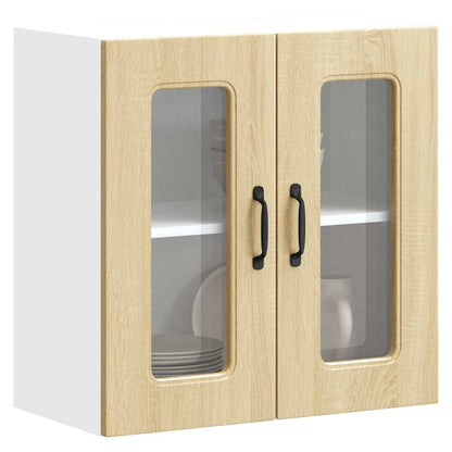 Pensile da Cucina con Porta in Vetro Kalmar Rovere Sonoma - homemem39