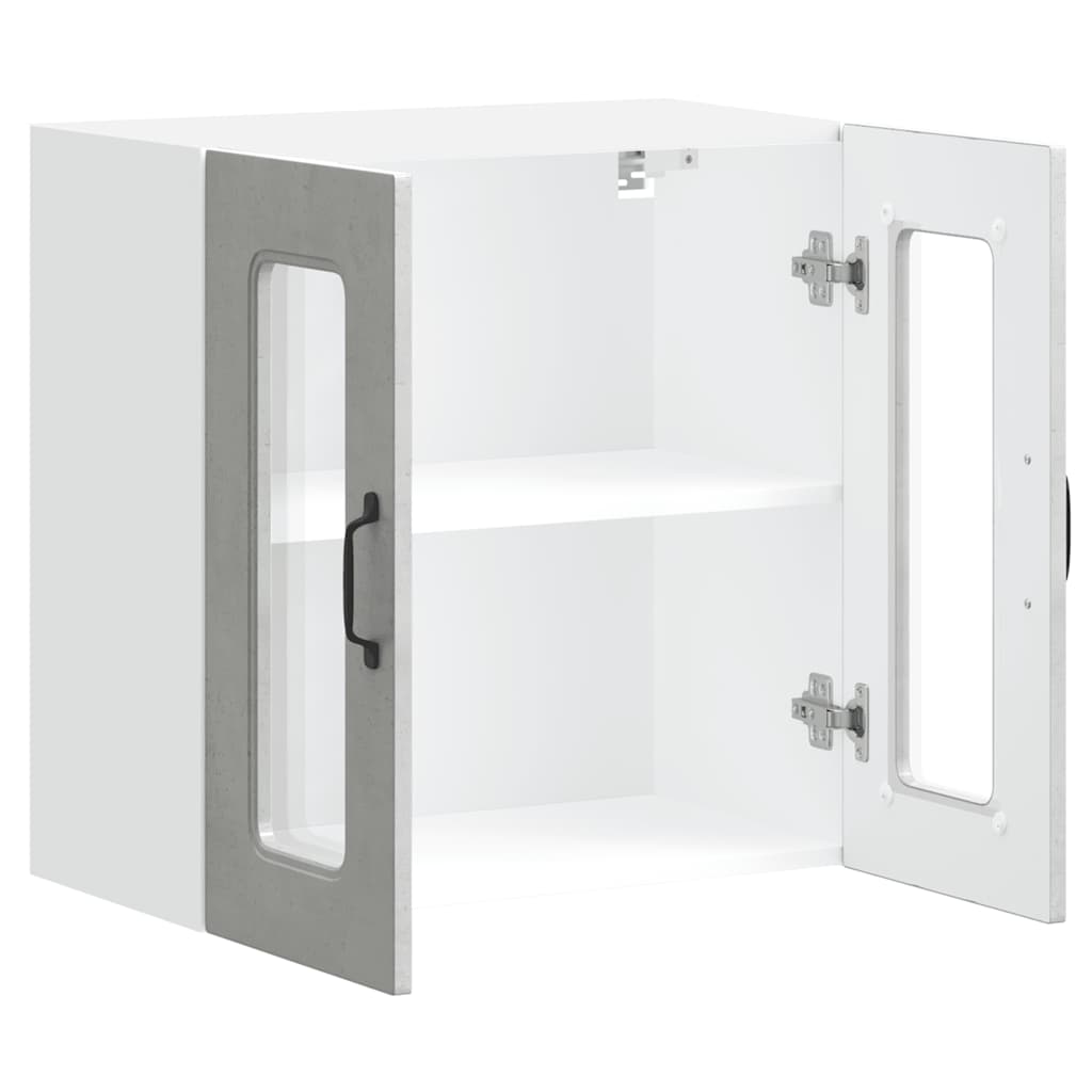 Pensile da Cucina con Porta in Vetro Kalmar Grigio Cemento | homemem39
