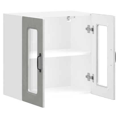 Pensile da Cucina con Porta in Vetro Kalmar Grigio Cemento | homemem39