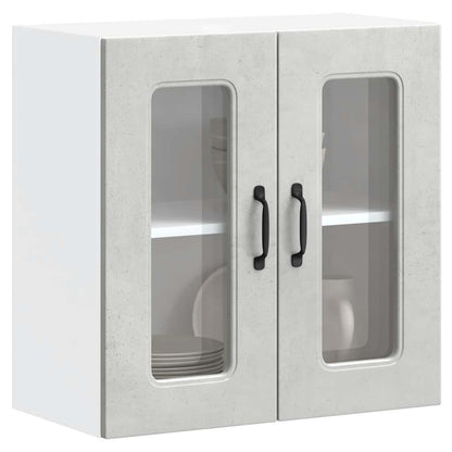 Pensile da Cucina con Porta in Vetro Kalmar Grigio Cemento - homemem39