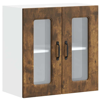 Pensile da Cucina con Porta in Vetro Kalmar Rovere Fumo - homemem39