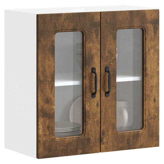 Pensile da Cucina con Porta in Vetro Kalmar Rovere Fumo - homemem39