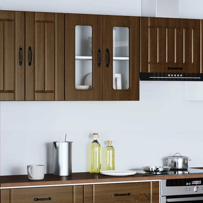 Pensile da Cucina con Porta in Vetro Kalmar Rovere Marrone - homemem39