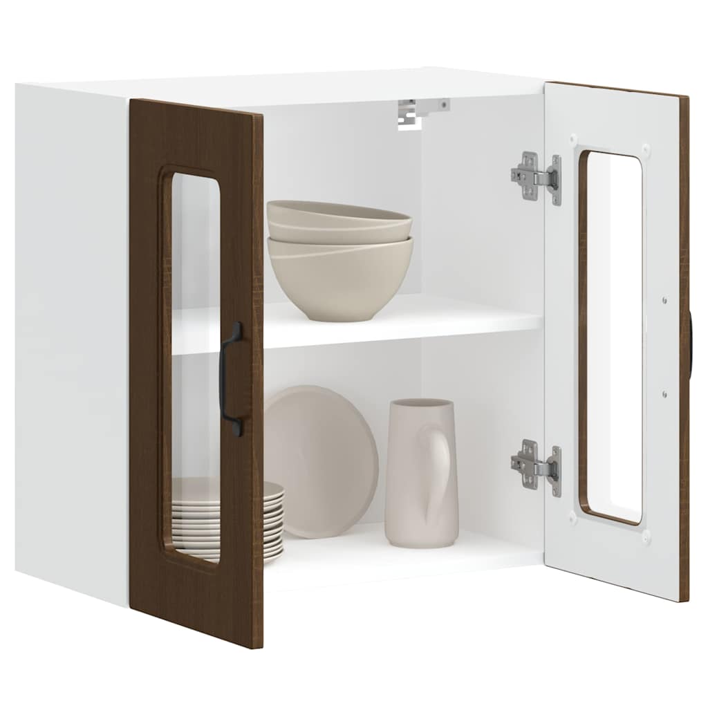 Pensile da Cucina con Porta in Vetro Kalmar Rovere Marrone - homemem39
