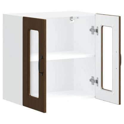 Pensile da Cucina con Porta in Vetro Kalmar Rovere Marrone - homemem39