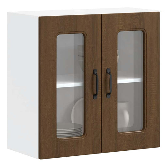Pensile da Cucina con Porta in Vetro Kalmar Rovere Marrone - homemem39