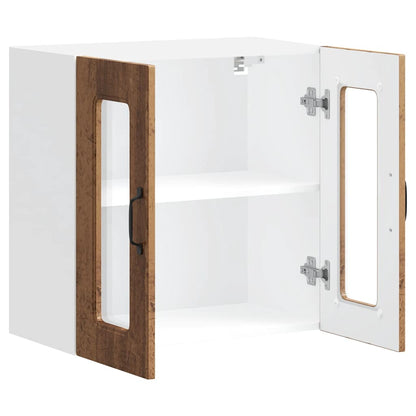Pensile da Cucina con Porta in Vetro Kalmar Legno Vecchio - homemem39