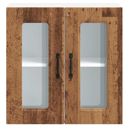 Pensile da Cucina con Porta in Vetro Kalmar Legno Vecchio - homemem39