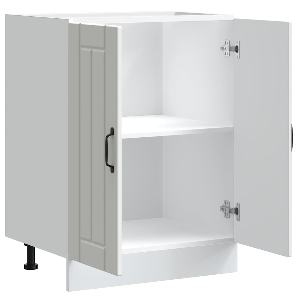 Mobile Base Lavello Lucca Bianco Lucido in Legno Multistrato - homemem39
