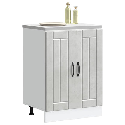 Mobile Base Lavello Lucca Grigio Cemento in Legno Multistrato - homemem39