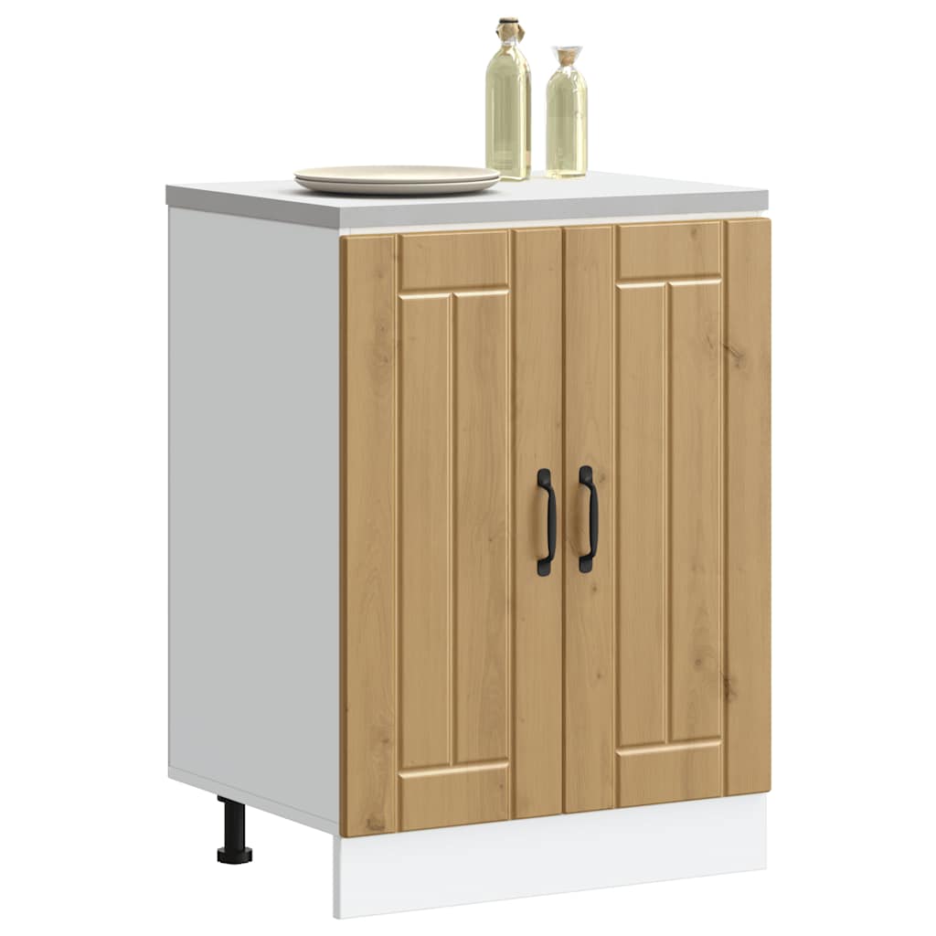 Mobile Base Lavello Lucca Rovere Artigianale Legno Multistrato - homemem39