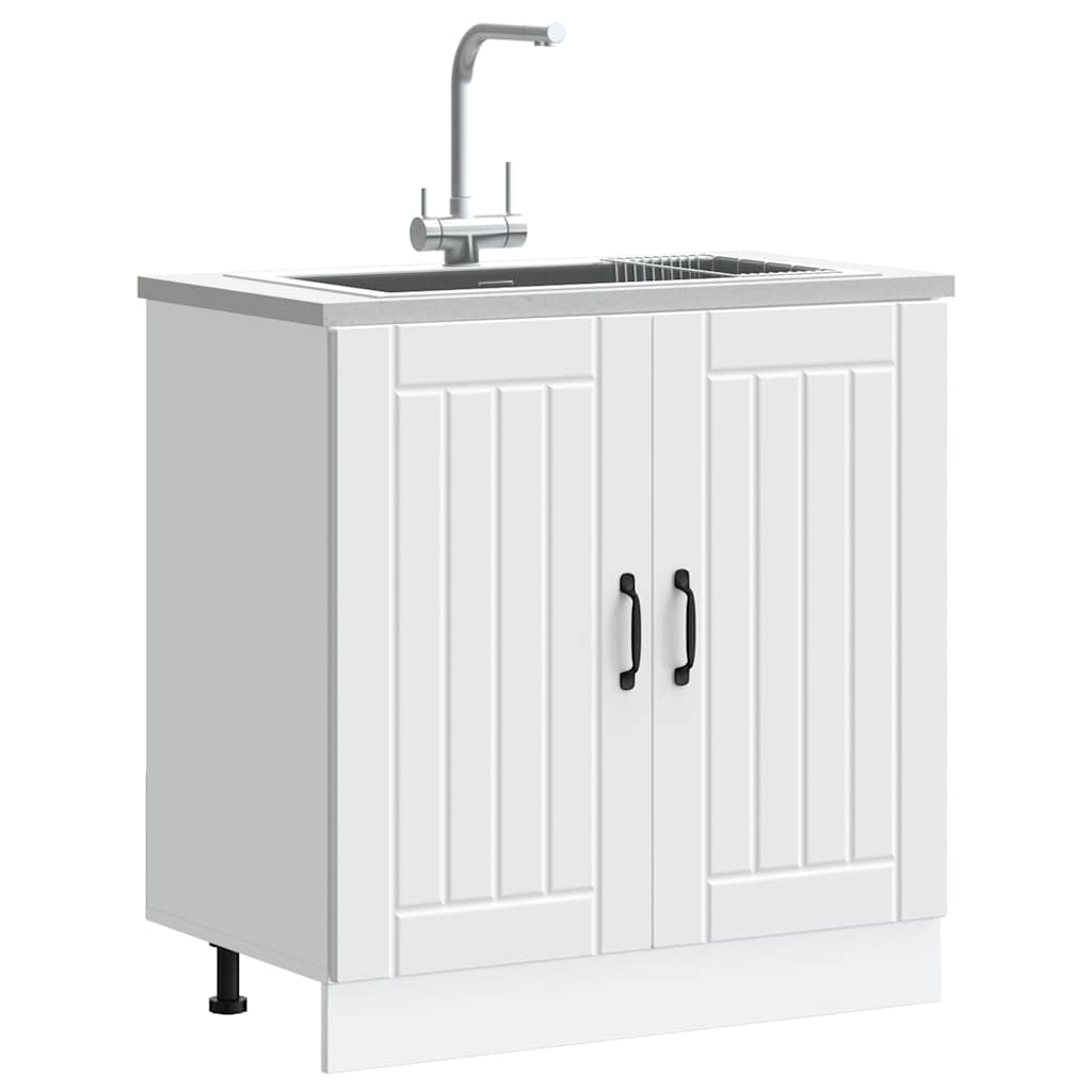 Mobile Base Lavello Lucca Bianco in Legno Multistrato - homemem39