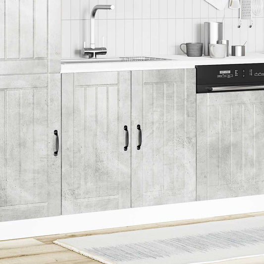 Mobile Base Lavello Lucca Grigio Cemento in Legno Multistrato - homemem39