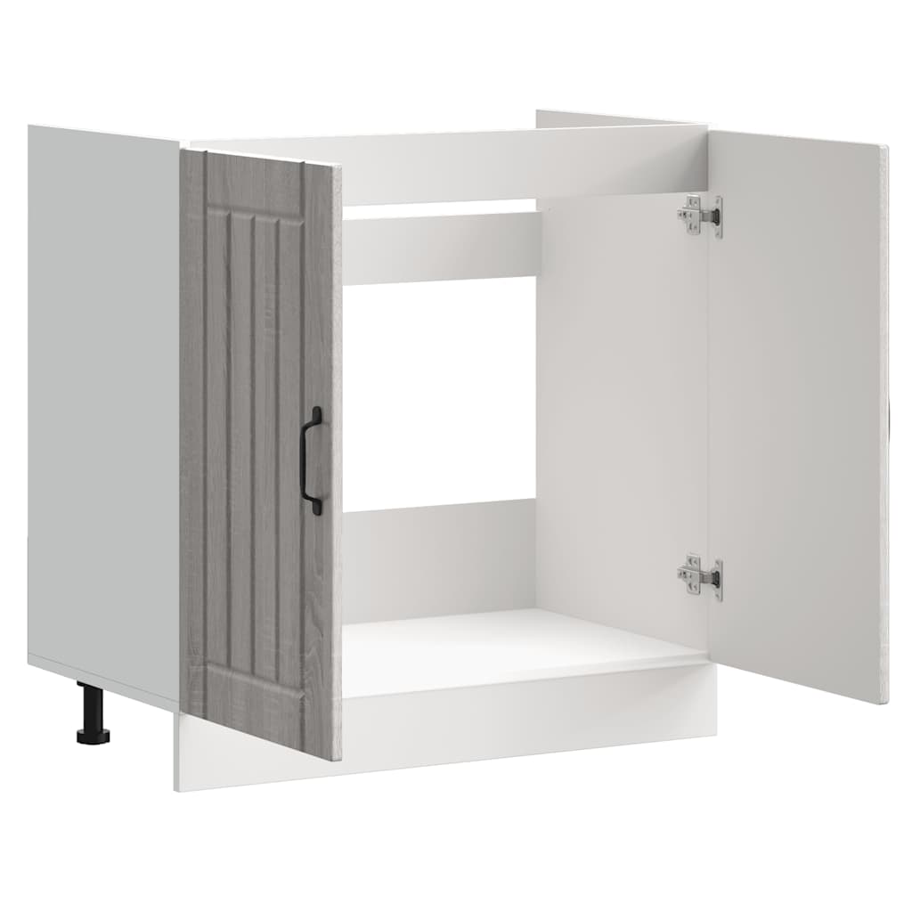 Mobile Base Lavello Lucca Grigio Sonoma in Legno Multistrato - homemem39