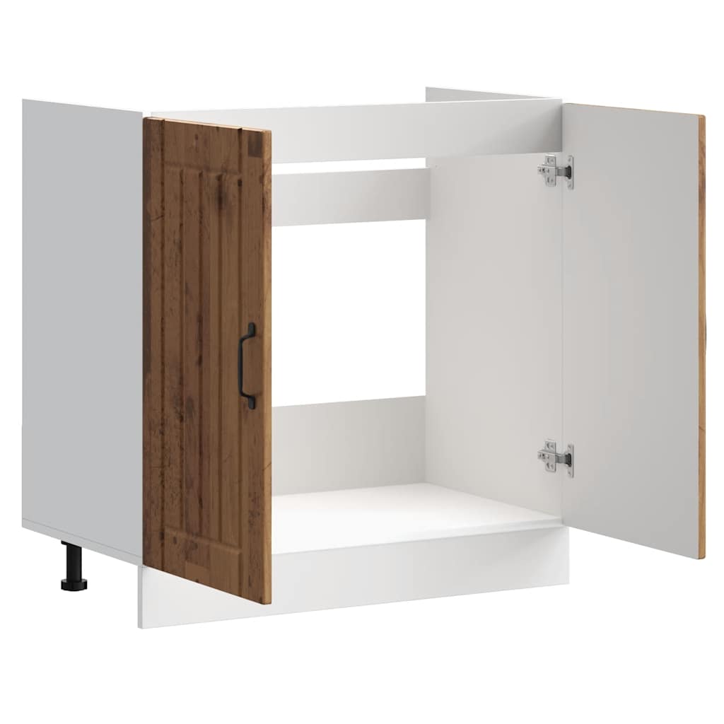 Mobile Base Lavello Lucca Legno Antico in Legno Multistrato - homemem39