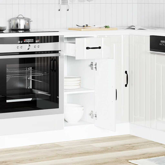 Base da Cucina Lucca Bianco Lucido in Legno Multistrato - homemem39