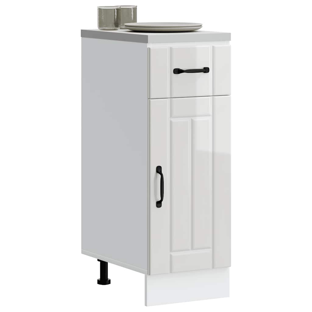 Base da Cucina Lucca Bianco Lucido in Legno Multistrato - homemem39