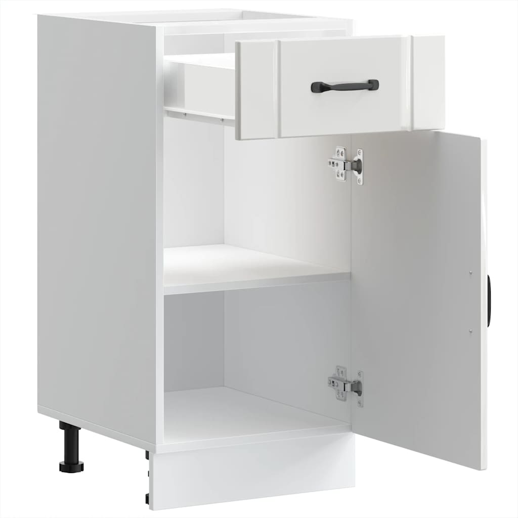 Base da Cucina Lucca Bianco Lucido in Legno Multistrato - homemem39