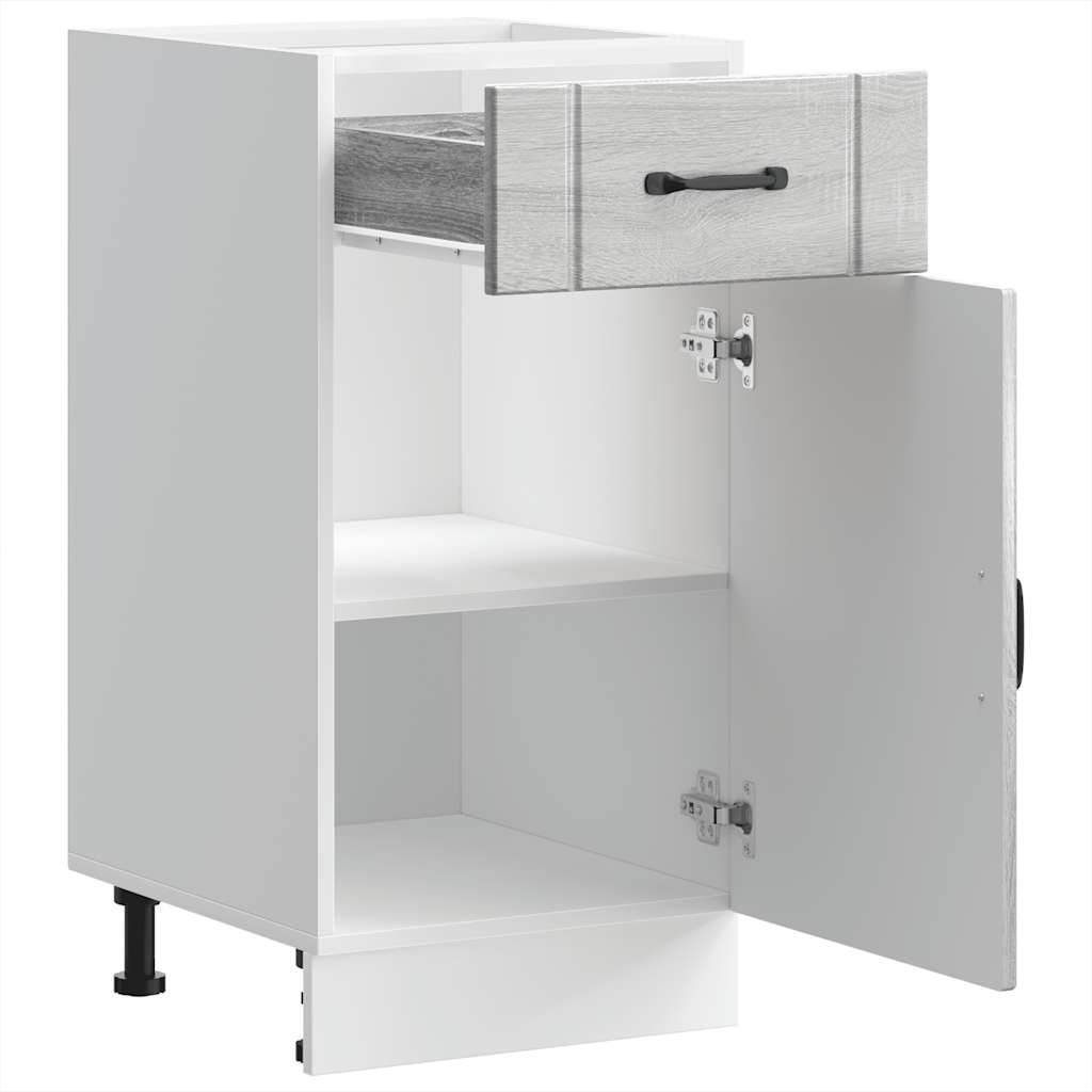 Base da Cucina Lucca Grigio Sonoma in Legno Multistrato - homemem39