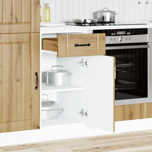 Base da Cucina Lucca Rovere Artigianale in Legno Multistrato - homemem39