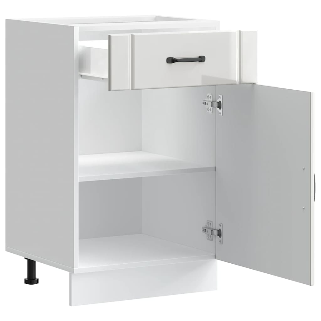 Base da Cucina Lucca Bianco Lucido in Legno Multistrato - homemem39