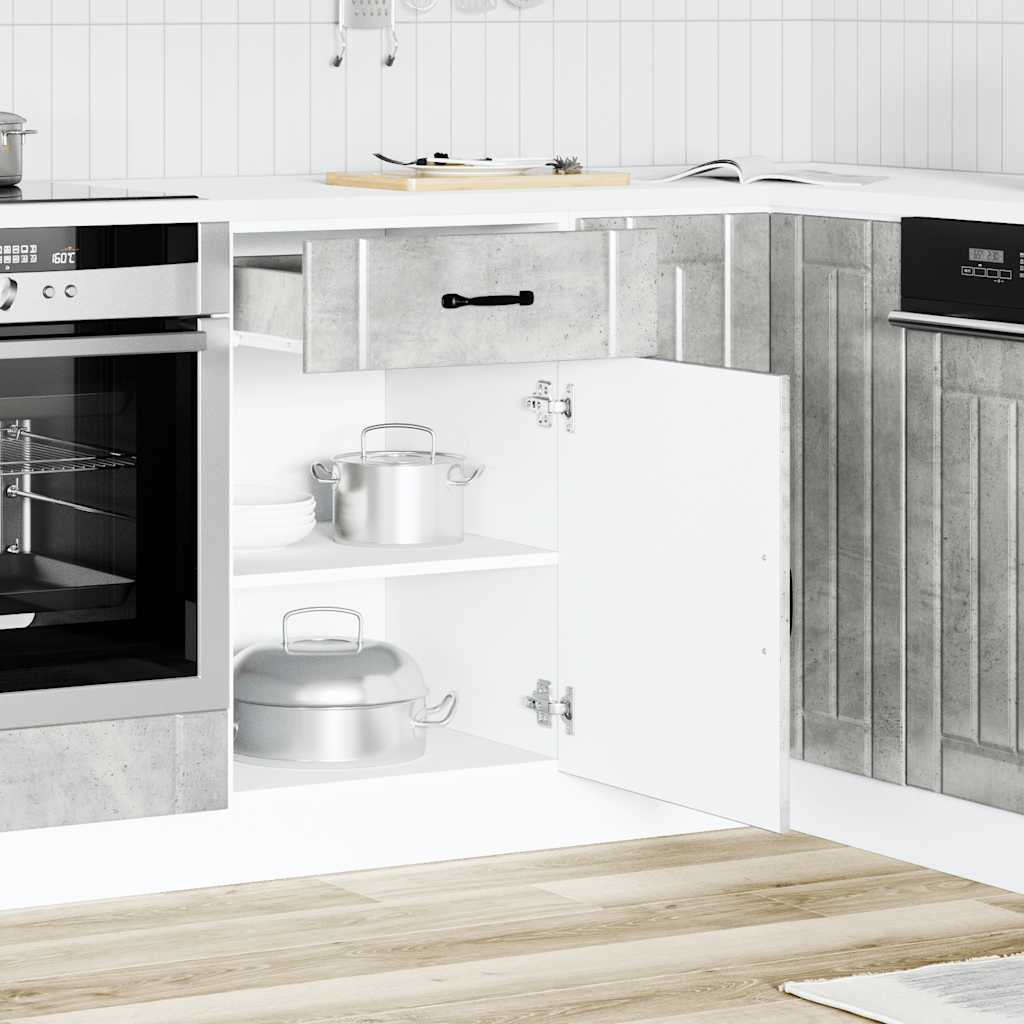 Base da Cucina Lucca Grigio Cemento in Legno Multistrato - homemem39