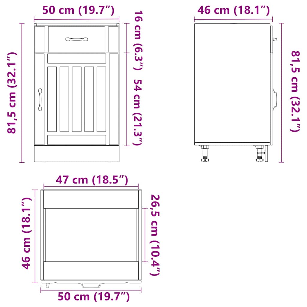 Base da Cucina Lucca Rovere Fumo in Legno Multistrato - homemem39