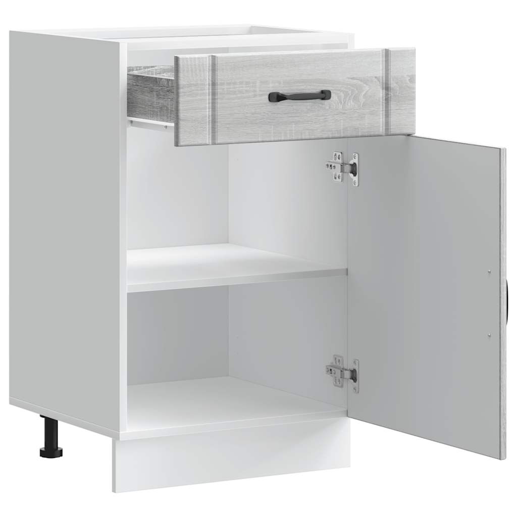 Base da Cucina Lucca Grigio Sonoma in Legno Multistrato - homemem39