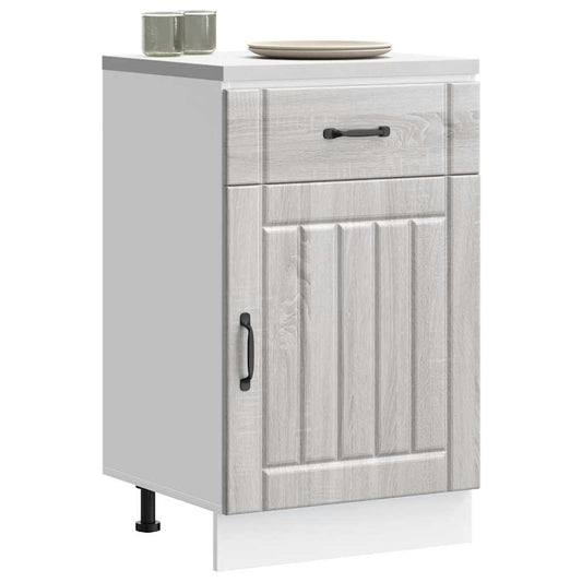 Base da Cucina Lucca Grigio Sonoma in Legno Multistrato - homemem39