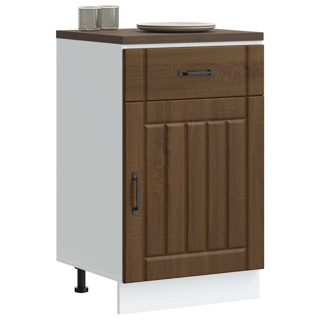 Base da Cucina Lucca Rovere Marrone in Legno Multistrato - homemem39