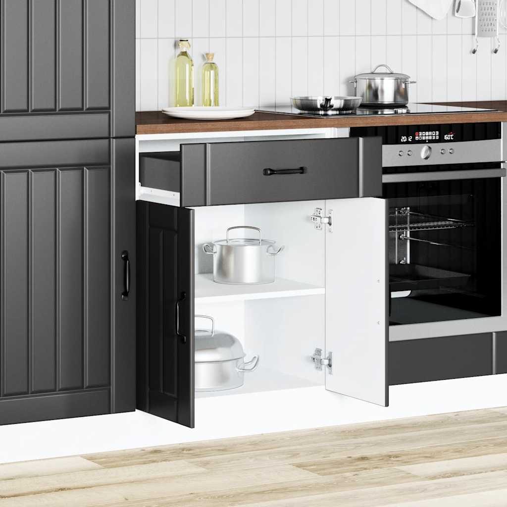 Base da Cucina Lucca Nero in Legno Multistrato - homemem39