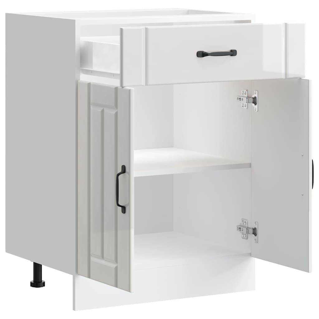 Base da Cucina Lucca Bianco Lucido in Legno Multistrato - homemem39