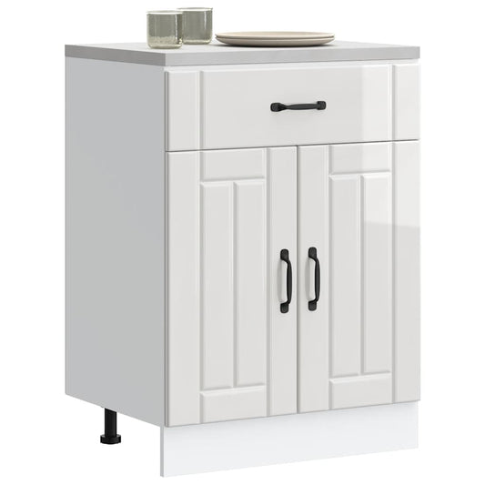 Base da Cucina Lucca Bianco Lucido in Legno Multistrato - homemem39