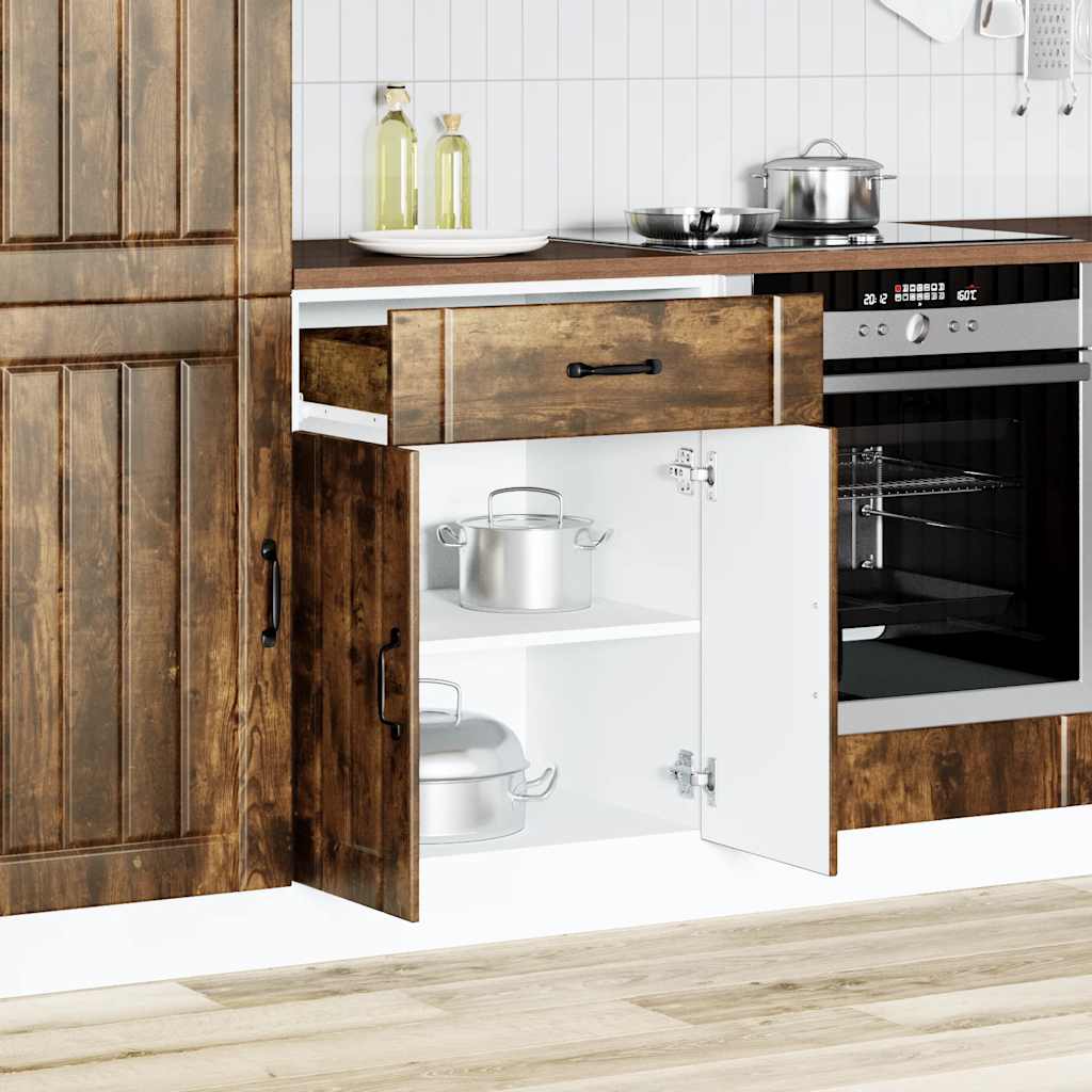 Base da Cucina Lucca Rovere Fumo in Legno Multistrato - homemem39