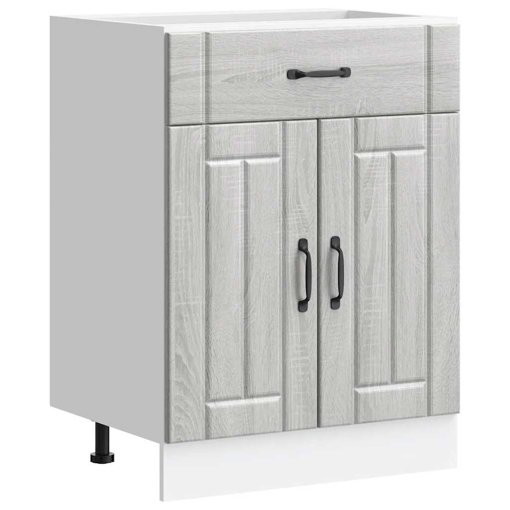 Base da Cucina Lucca Grigio Sonoma in Legno Multistrato - homemem39