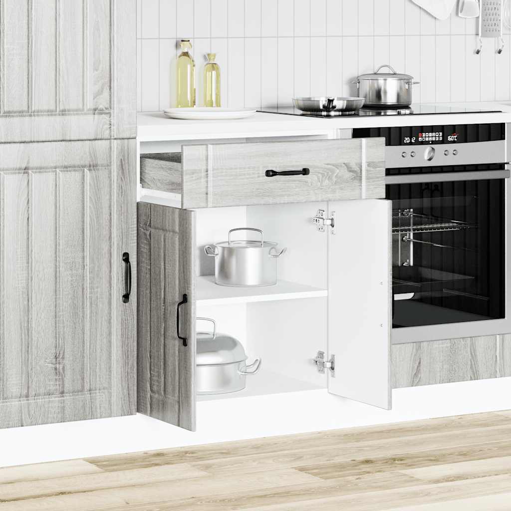 Base da Cucina Lucca Grigio Sonoma in Legno Multistrato - homemem39
