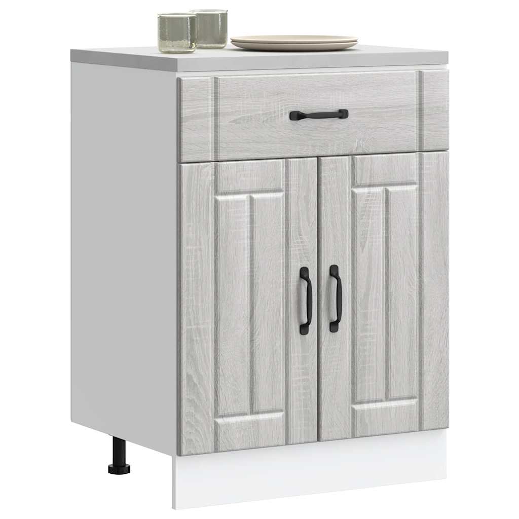 Base da Cucina Lucca Grigio Sonoma in Legno Multistrato - homemem39