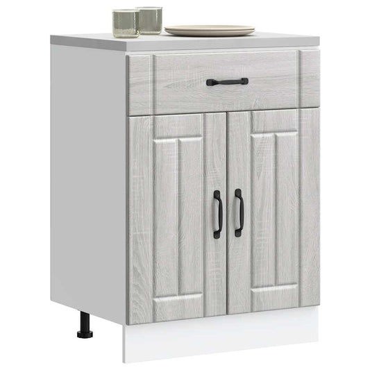 Base da Cucina Lucca Grigio Sonoma in Legno Multistrato - homemem39