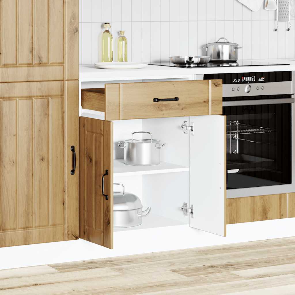 Base da Cucina Lucca Rovere Artigianale in Legno Multistrato - homemem39